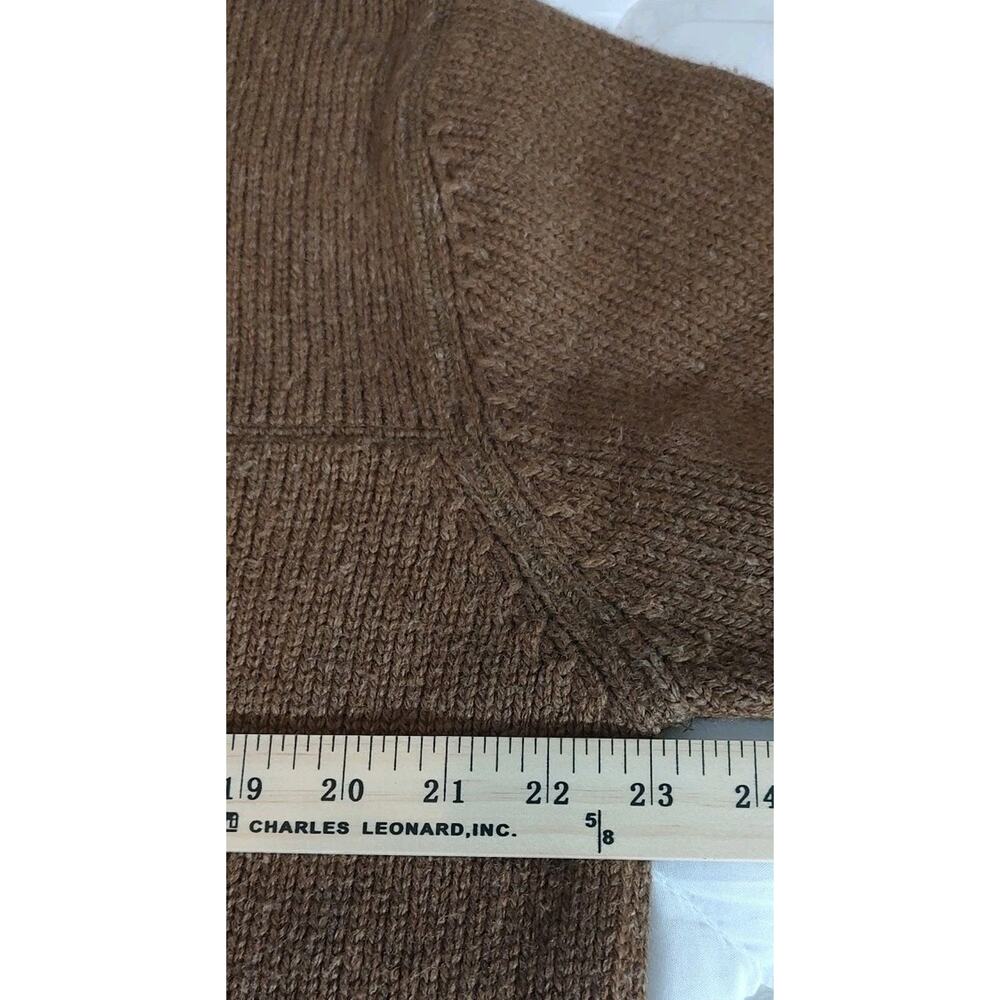Men's WOOLRICH Quarter Zip Sweater Mock Neck 70% wool "Buckskin" - Large - Picture 7 of 8